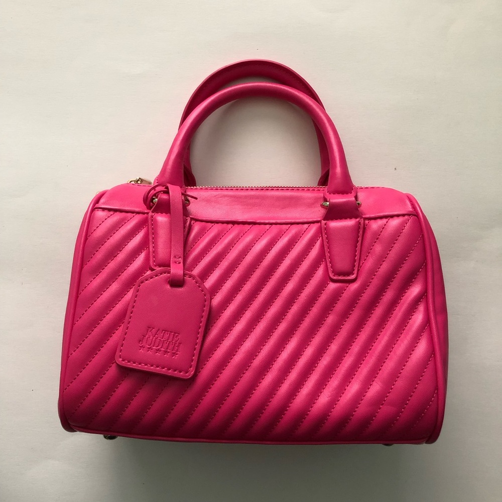 Y2K Barbie Bright Pink Top Handle Satchel Bag with Cross Body Strap and Dust Bag